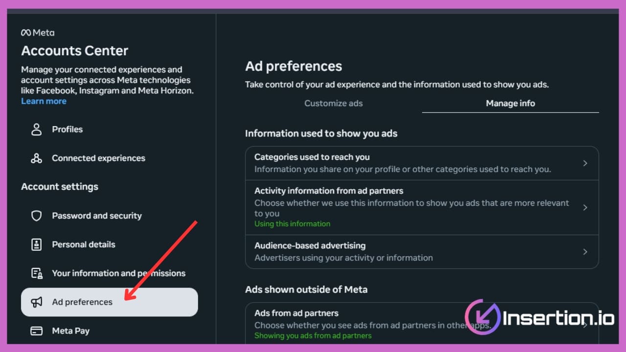 Turn off personalized ads on Facebook